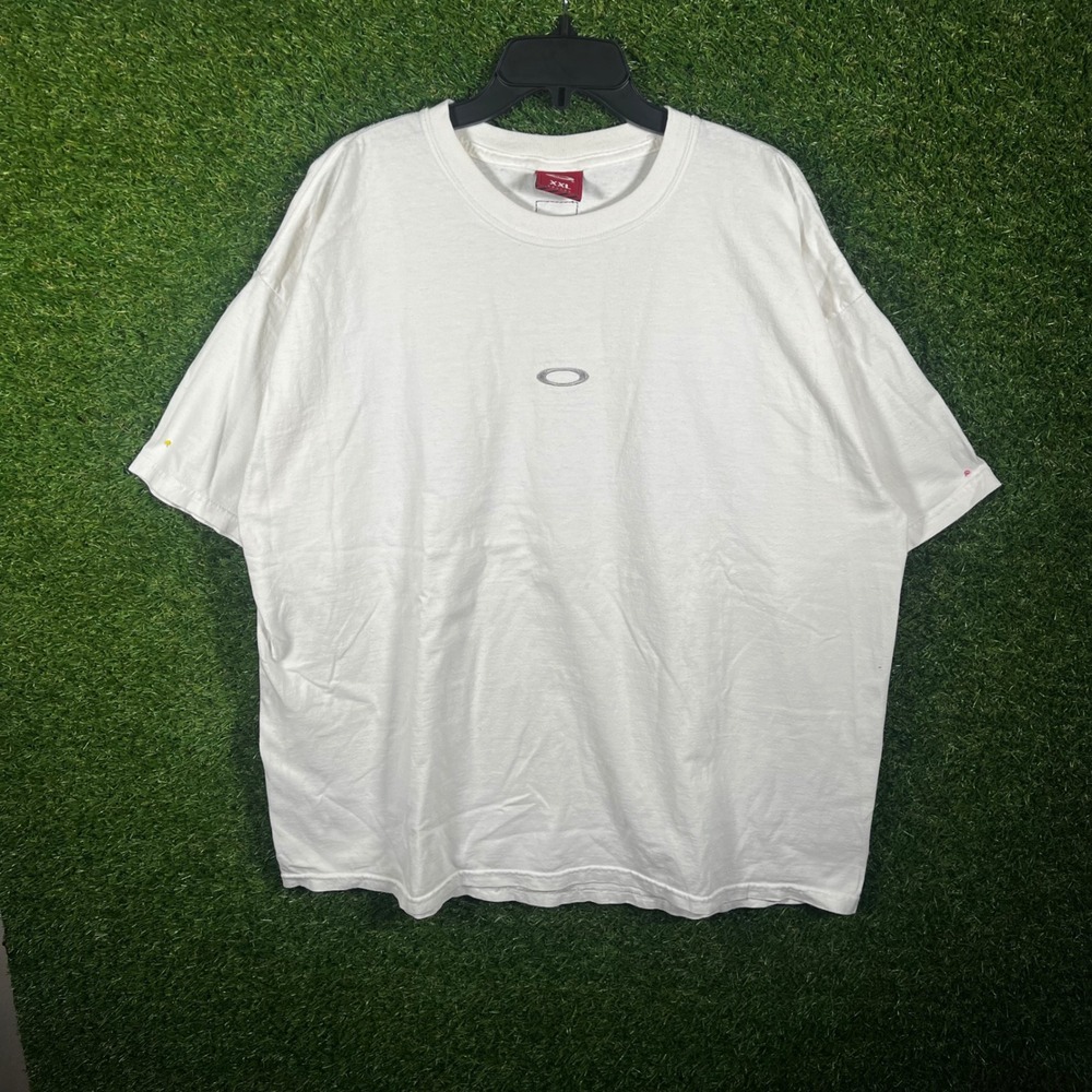 Oakley Vintage Center‎ Logo T-Shirt Mens XXL White Oversized Gorpcore Streetwear